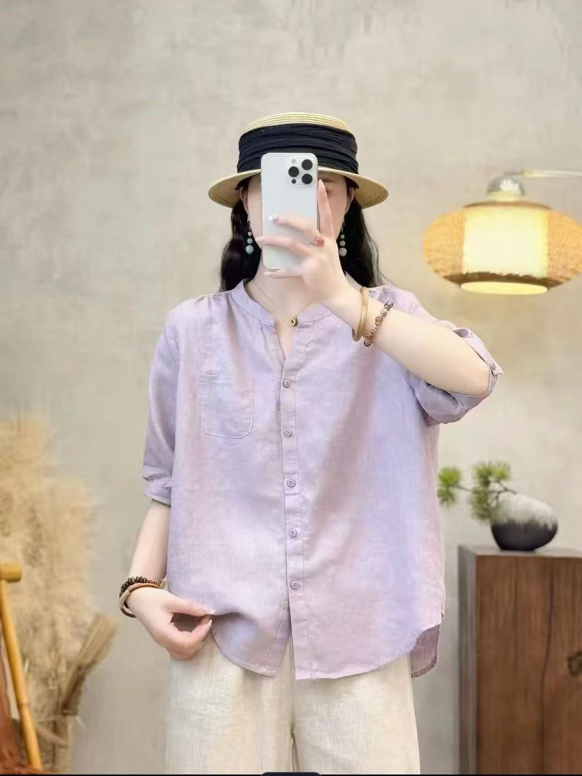 26 Summer Style Short-Sleeved Women's V-Neck Shirt, Loose Casual Korean Style College Style Thin Shirt, Skin-Friendly New Style