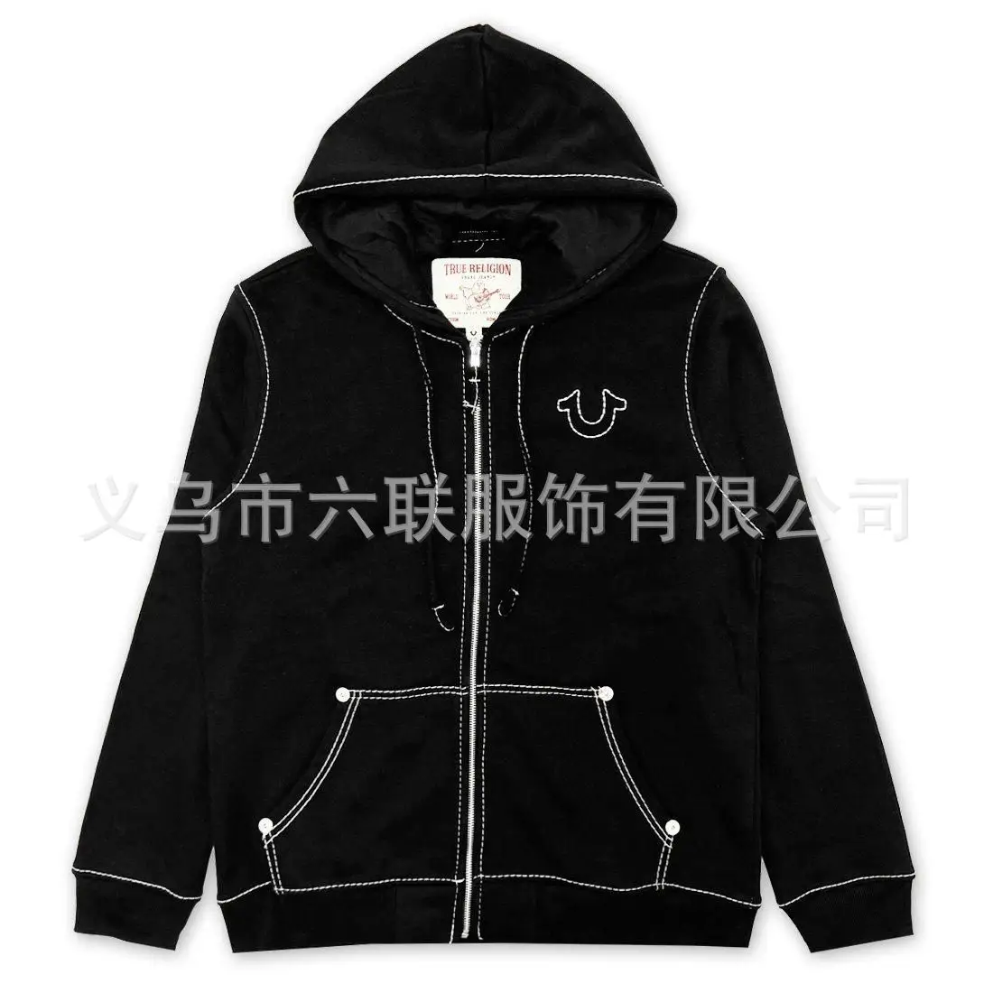Cross-Border European and American Trendy Brand True Religion Pattern Printed Sweatshirts for Men and Women, Loose and Versatile Hoodies