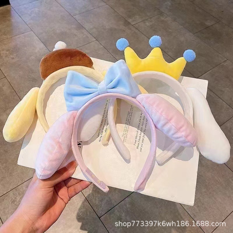 New Children's Cartoon Yugui Dog Headband Pressed Hair Non-slip Face Wash Hoop Cute Girls Hair Hoop Internet Celebrity Wholesale Headwear