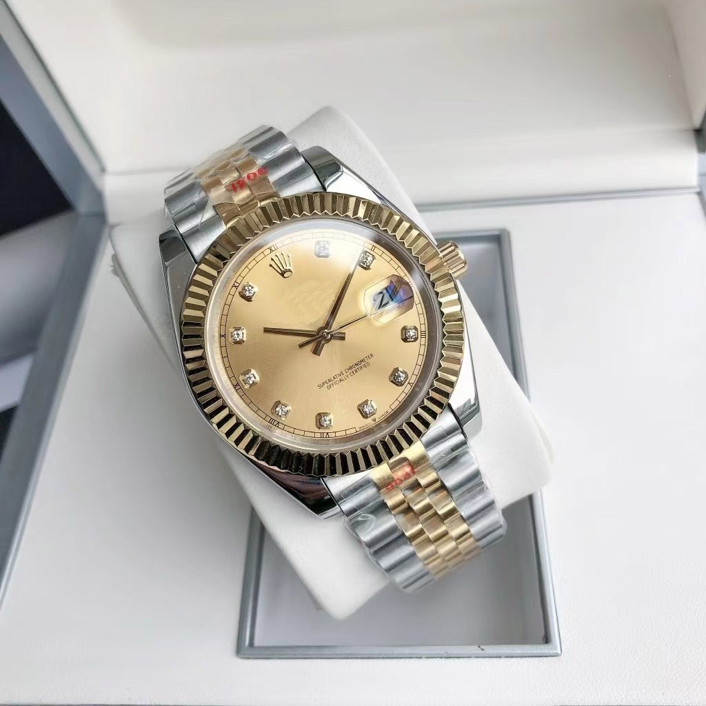 41mm Datejust-Style Mechanical Chronograph Movement Fully Automatic Solid Steel Band Men's Watch Waterproof Luminous Watch Wholesale