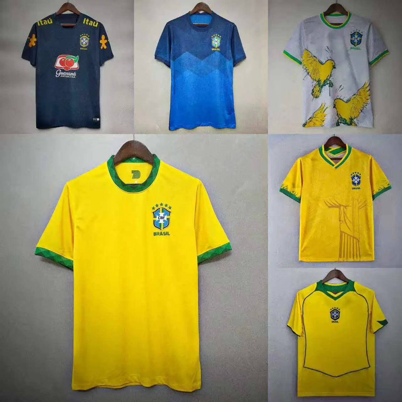 Five-Star Brazil Home and Away 980204 Retro Jersey National Team Fan Version Special Edition Thai Version Jersey