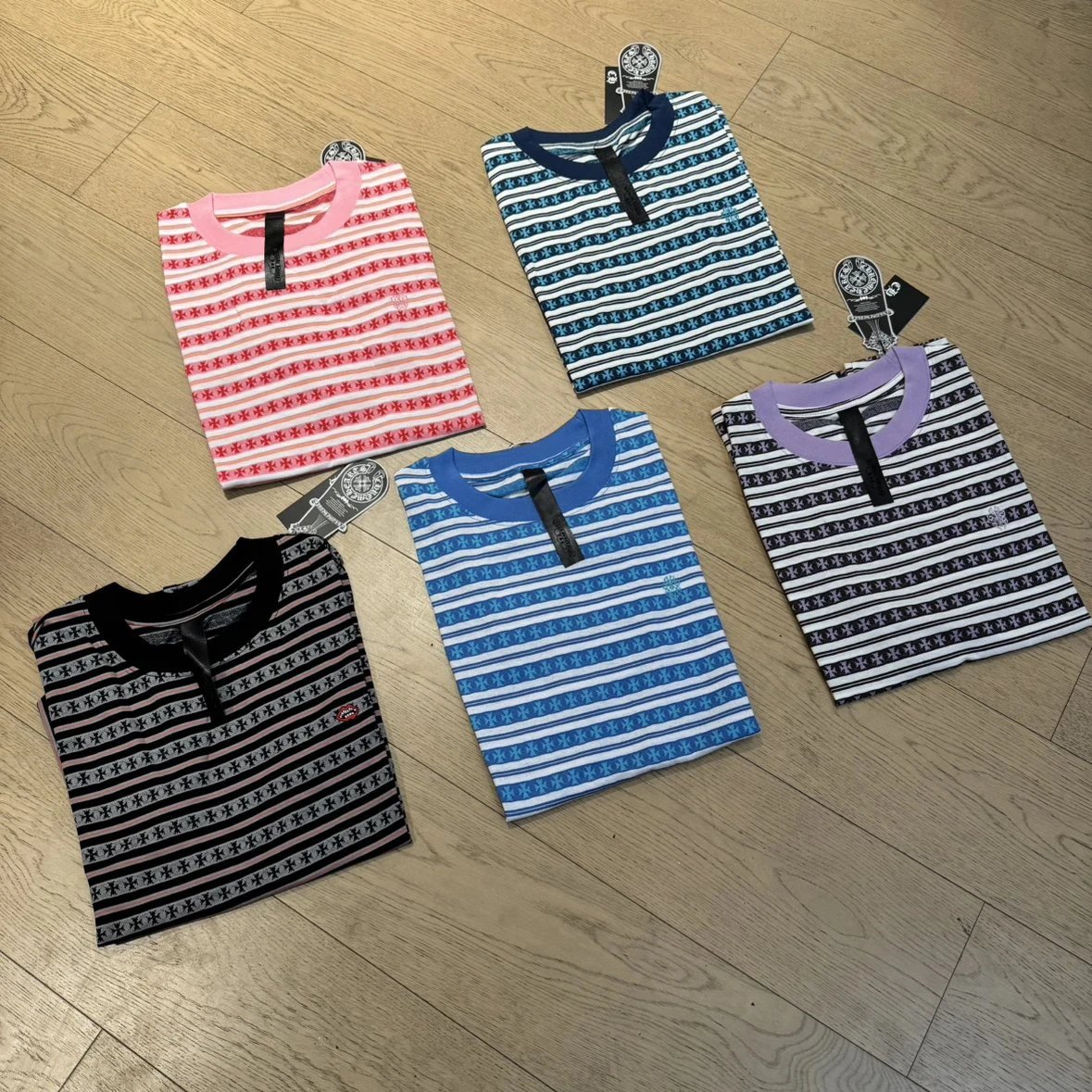Chrome Hearts Striped T-Shirts