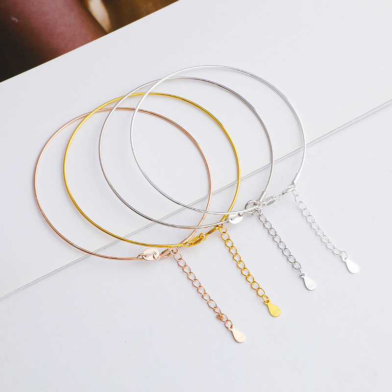 s925 Silver Piercing Heart Lutong Screw Bracelet Glossy Bracelet Handmade DIY Beaded Turnbuckle