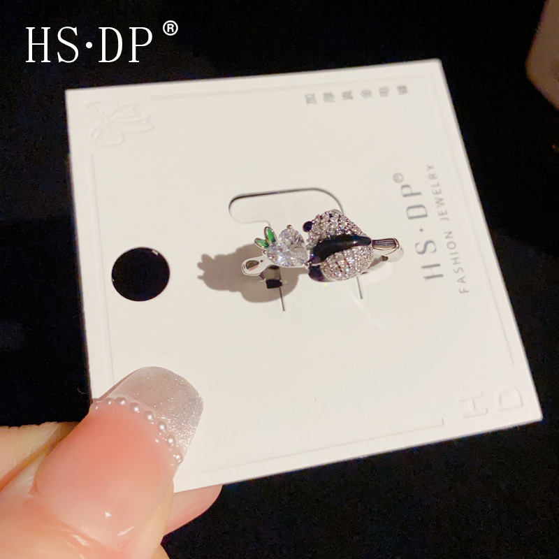 Korean Style Elegant Fashion Cute All-match Diamond Bear Opening Ring Unique Niche Design Sense Finger Ring Women