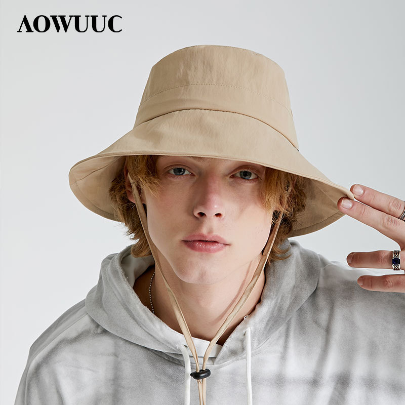 Big Fisherman Hat UV-resistant Big-brimmed Sunshade Hat Men's Fashionable Simple Sunscreen Sun Hat Autumn and Winter Big Head Hat