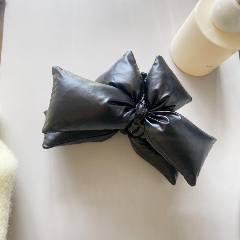 Ins Internet Celebrity Explosions Fashion Bright Black Sponge Big Bow Grab Clip Fashionable Hair Shark Clip Women's Wholesale