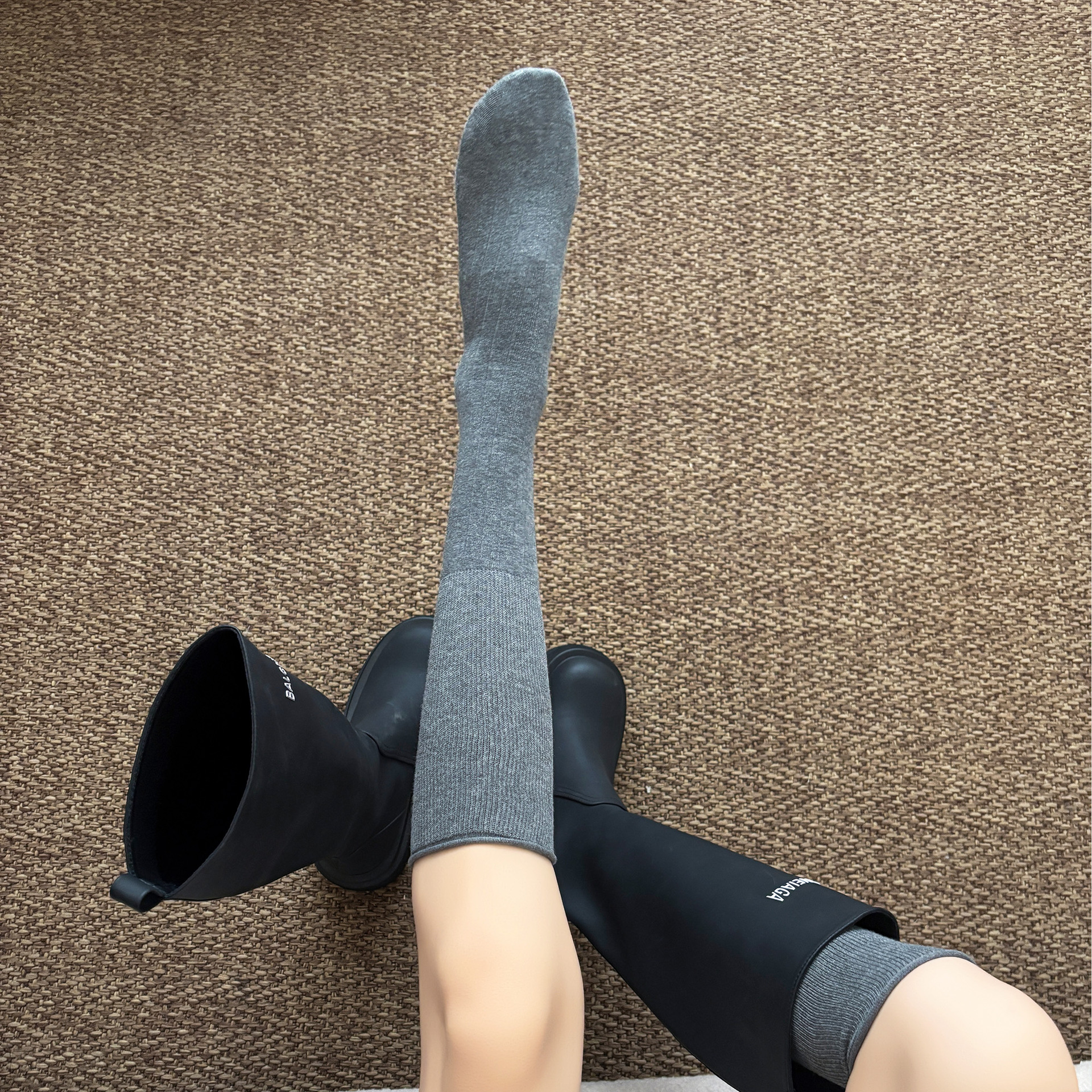 Socks for Women, New Spring and Autumn Ballet Style, Ruffled Edge Knee-High Socks, Long Socks for Women, Suitable for Pairing with Boots, Cotton Socks