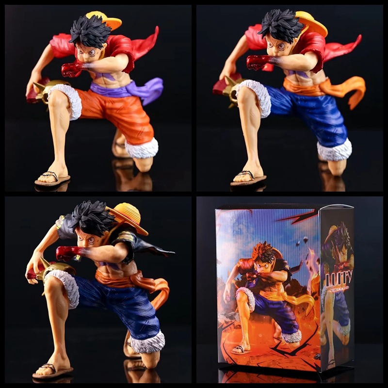 One Piece King GK and Country DT Blowing Second Block Lufei Kneeling Posture Statue Hand-made Model Ornaments Animation