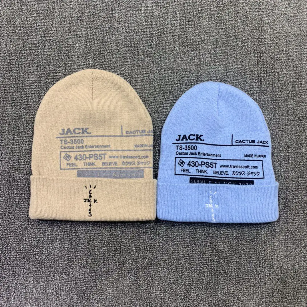 Travis Scott PS System Borderless Hat Knitted Embroidered Printed Wool Cold Hat