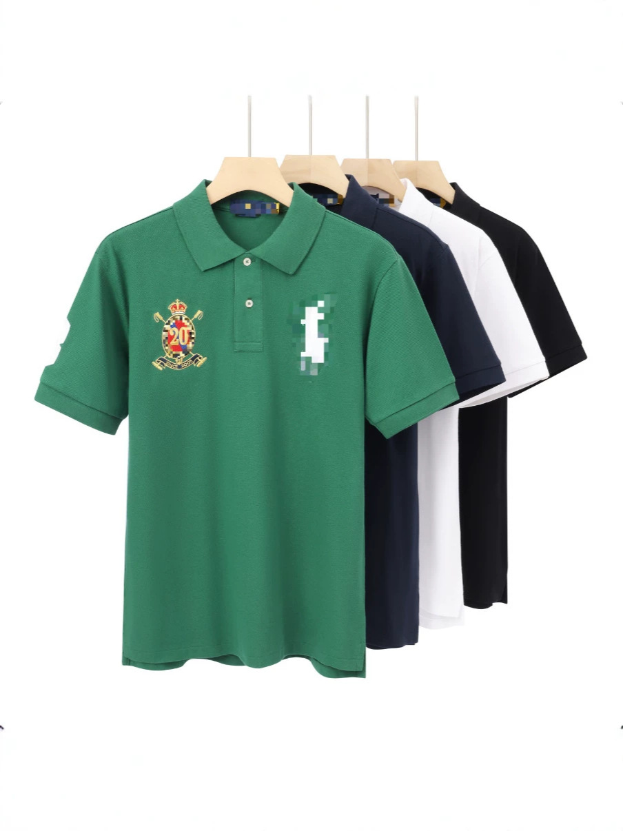 26 Styles of Summer Cross-Border Classic Polo Shirts with Malaysian Logo, Pure Cotton Embroidery, Loose Casual Turn-Down Collar T-Shirts, Short Sleeves QC-foto från 1688 på Qualit.ly