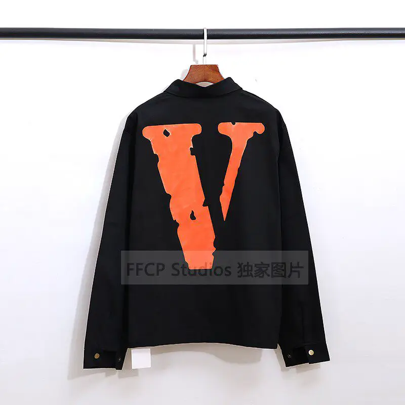 Vlone Fog Big V Prison Coach Jacket 555555 Unisex Zipper Jacket American Trend Limited Edition Spring and Autumn Top Trendy