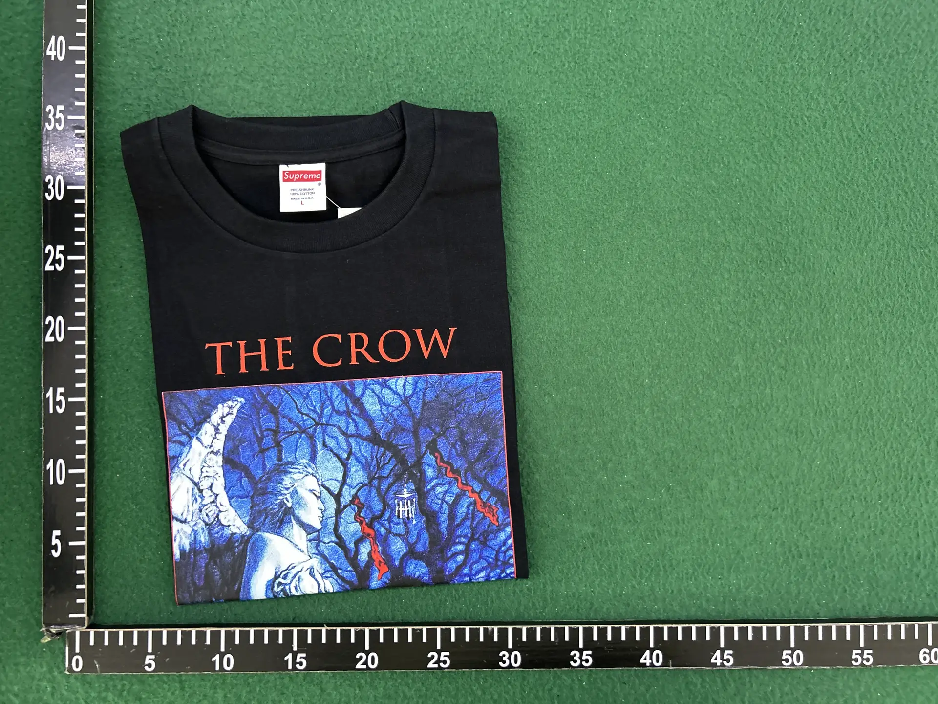 21FW The Crow Tee Crow Comics Co-Name Behind Letter Short-Sleeved T-Shirt for Men and Women Couple Fashion