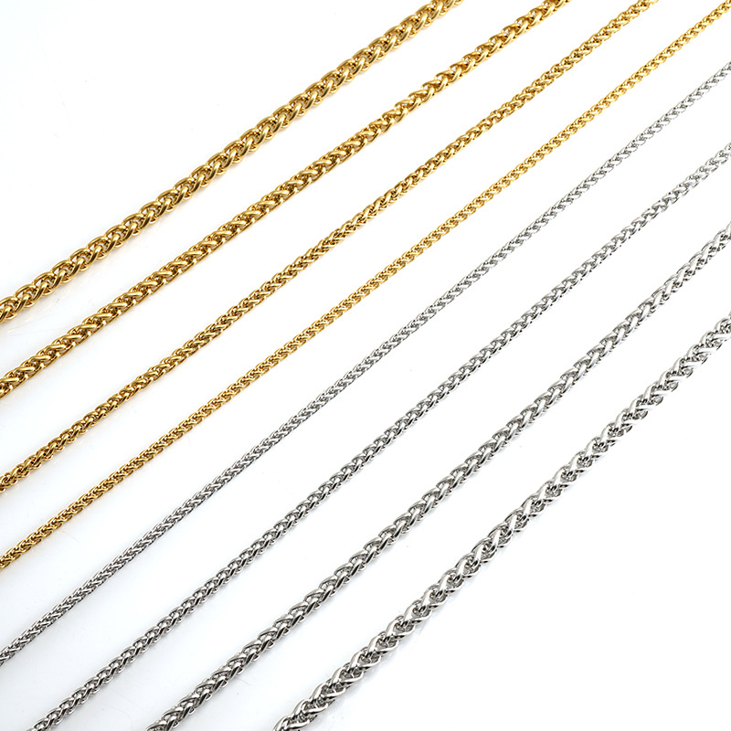 Cross-border new stainless steel titanium steel keel chain chain American retro personality hip hop do old punk Street necklace
