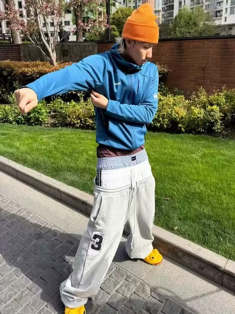 Top of the line version Project Gr Grailz fake three waist splicing wide leg loose sweatpants for men and women trendy