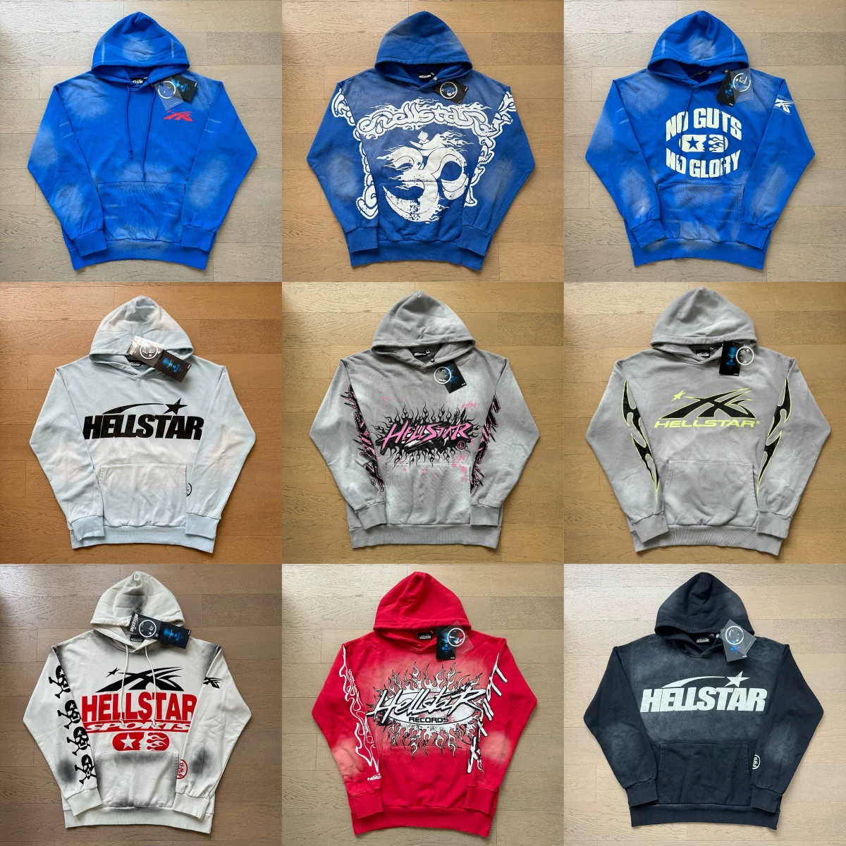 Hell, the star of hell, is a heavyweight pure cotton vintage high street foreign trade autumn hooded sweatshirt for men and women, loose and casual pullover