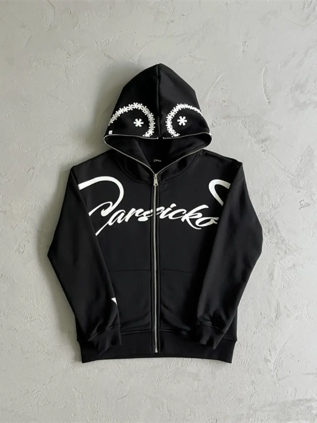 Carsicko love spread hoodi sweater Europe and the United States tide brand smiley face full zipper men's couples with the same models