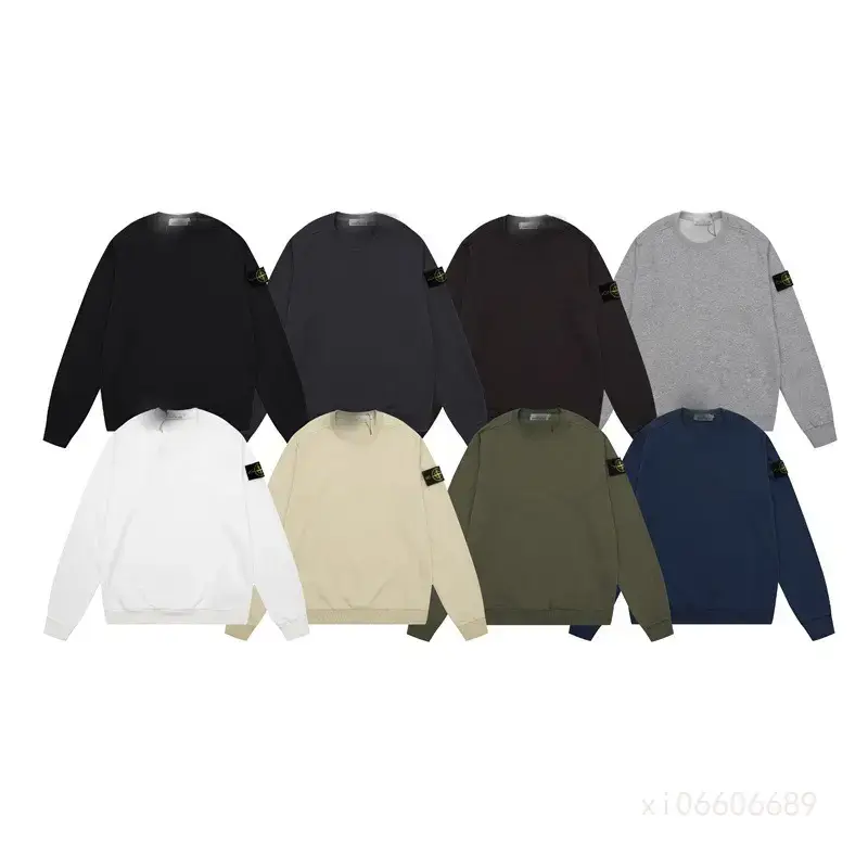 Cross-Border Export Stone Compass Badge Basic Pullover Functional Casual Men's and Women's Round Neck Sweatshirt Island