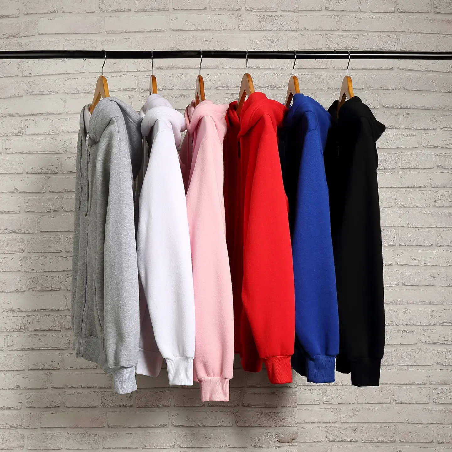 Europe and the United States cross-border autumn and winter men's and women's solid color plus velvet sweater hooded pullover pulled cotton sweater men's quality is higher