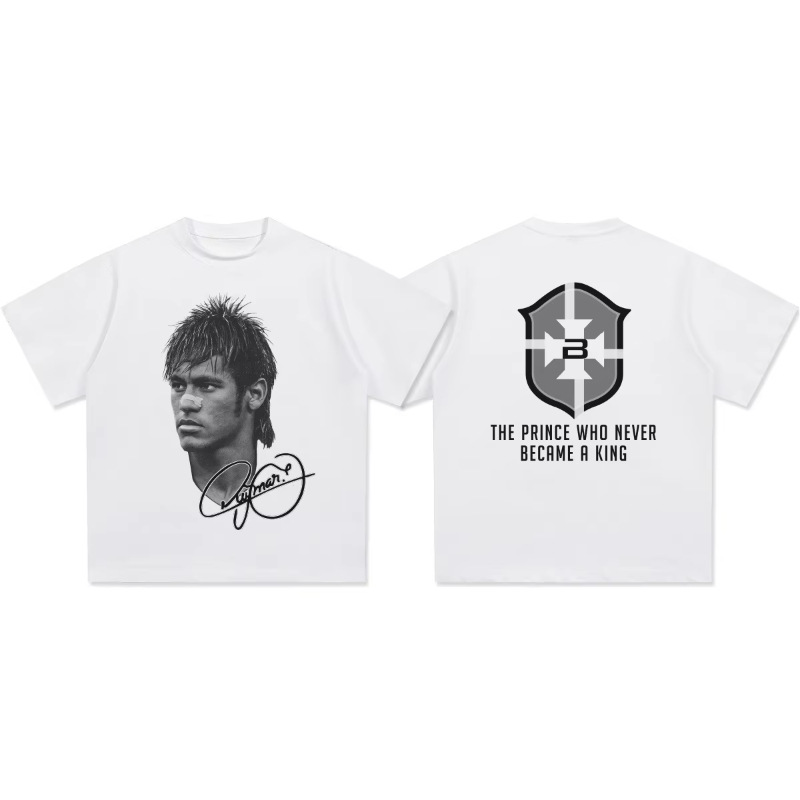 Neymar American Football Star Print Cotton Short-Sleeved