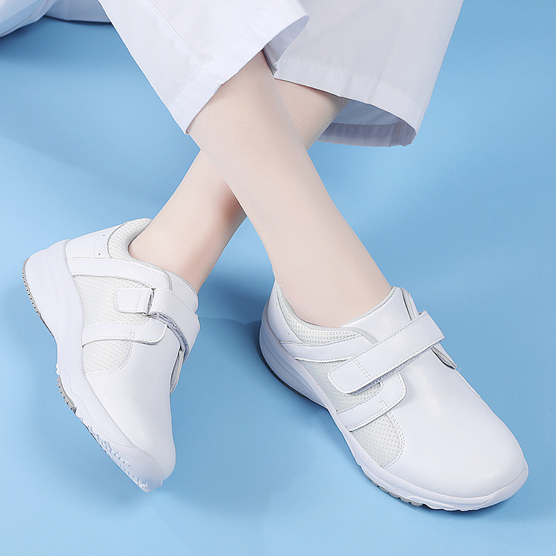 New Style Nurse Shoes for Women, Soft-Soled, Breathable, Non-Tiring, with Velcro Straps, Comfortable, Versatile, Lightweight Medical Work Shoes for Spring and Summer