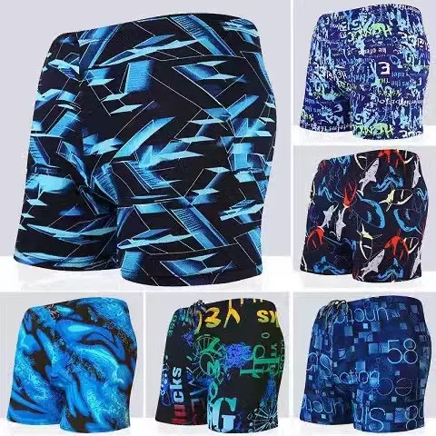 Factory direct adult swimming trunks boxer comfortable shorts printed shorts quick-drying swimming trunks men's wholesale