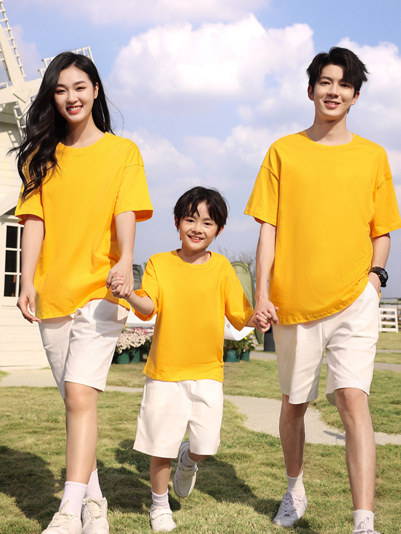 Pure Cotton Kid T-Shirt Customized Advertising Shirt Printed Logo Adult Children's Work Clothes DIY Class Clothes Culture Shirt