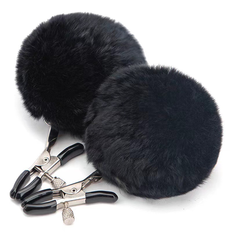Sexy SM alternative sex equipment female masturbation Mimi milk clip hair ball adult husband and wife flirting supplies wholesale