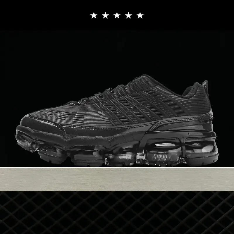 [Chiguang] 2025 Men's Shoes Thick Sole Running Shoes Full-Length Air Cushion Shoes for Men and Women All Black Plaid Casual Shoes and Sports Shoes