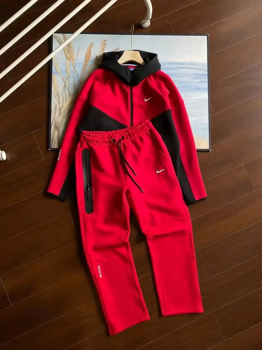 Nike NOCTA Tech Fleece Tracksuit Red