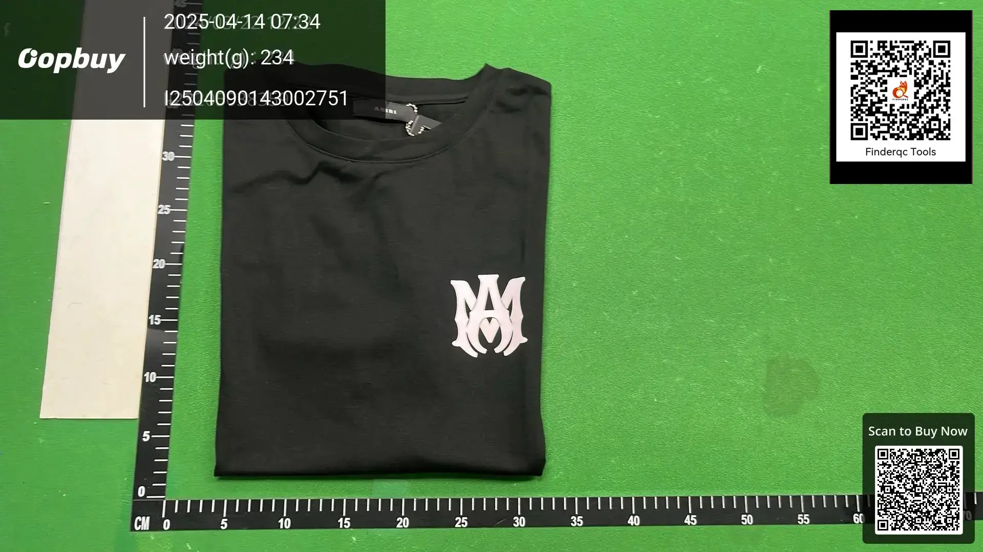 AMIRI210 G double strand cotton letter printed T-shirt