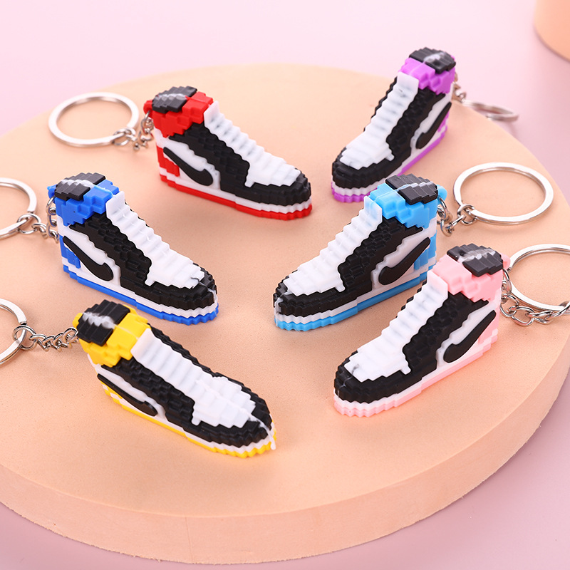 New Mini Basketball Shoe Keychain Cartoon Aj Shoe Model Bag Pendant Creative Gift Key Ring Wholesale