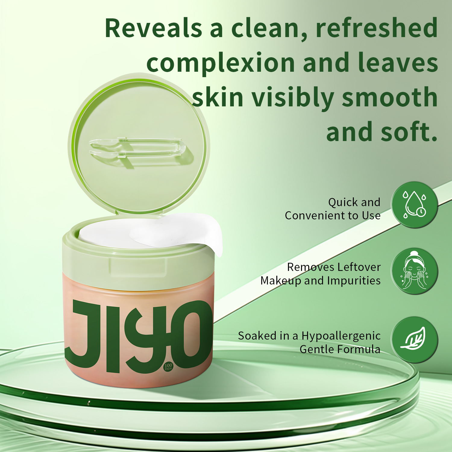 Cross-Border Toner Pads Centella Asiatica Cleansing Cotton Pads Skin Care Cotton Pads Soothing Exfoliating Brightening Skin Tone Cleansing Pads