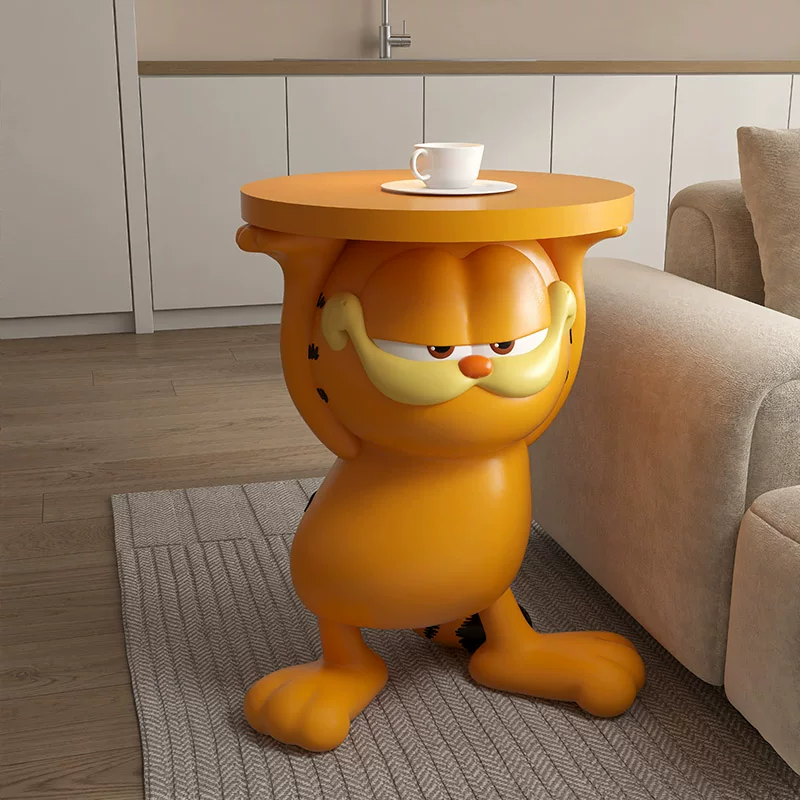 Creative 2024 New Garfield-Themed Living Room Sofa Side Table, Movable Floor-Standing Bedside Cabinet Decoration Foto QC de TAOBAO na Qualit.ly