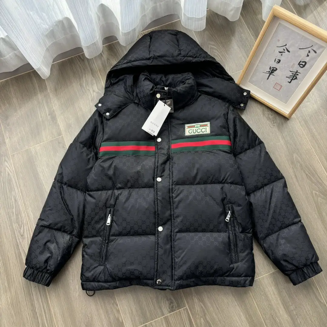 徽标织带连帽羽绒服-CY