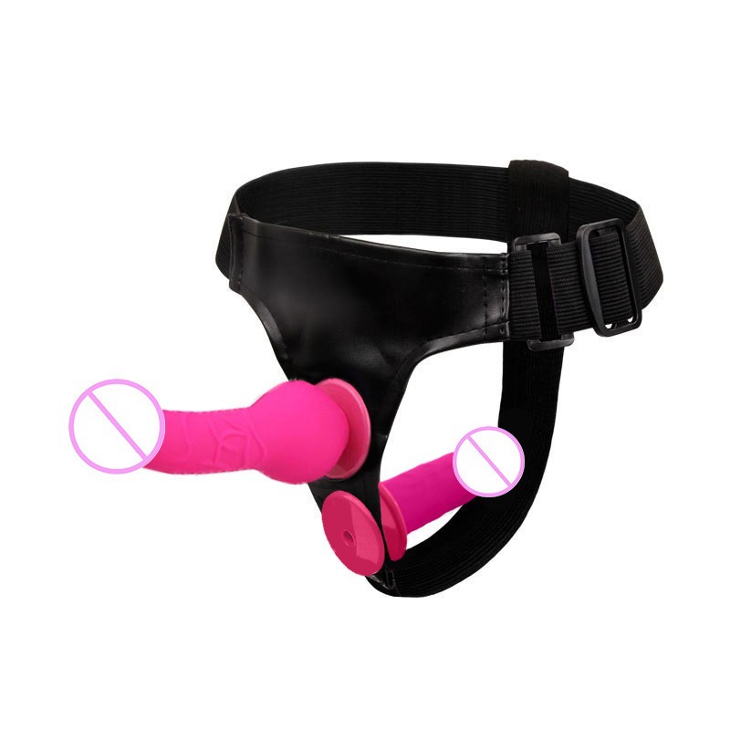 Factory wholesale wear double-headed penis pants women's flirting pull-up pants double-headed dildo adult sex products