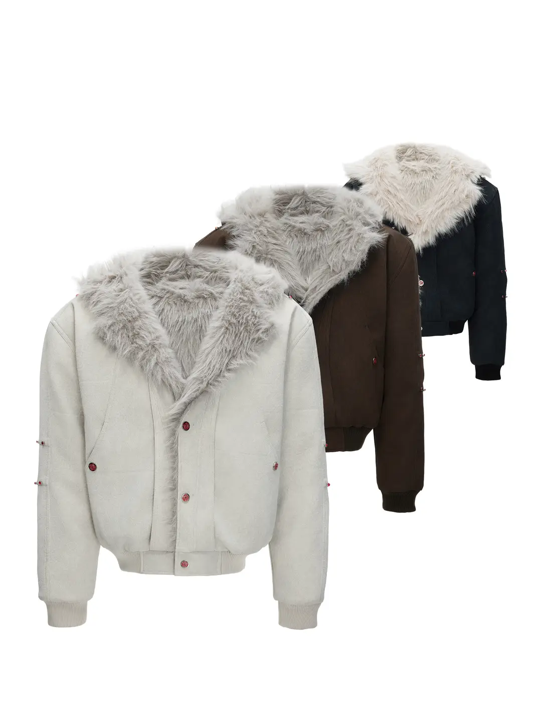 Argueculture Shallow Snow Mink* One-Piece Winter 1800g Wolf Fur Mountain Eagle Cotton Padded Thickened Coat