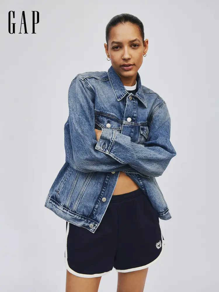 Gap Women's 2025 Spring New arrival pure cotton Washed Denim Outwear Regular Fashionable Easiest for match jacket 757339