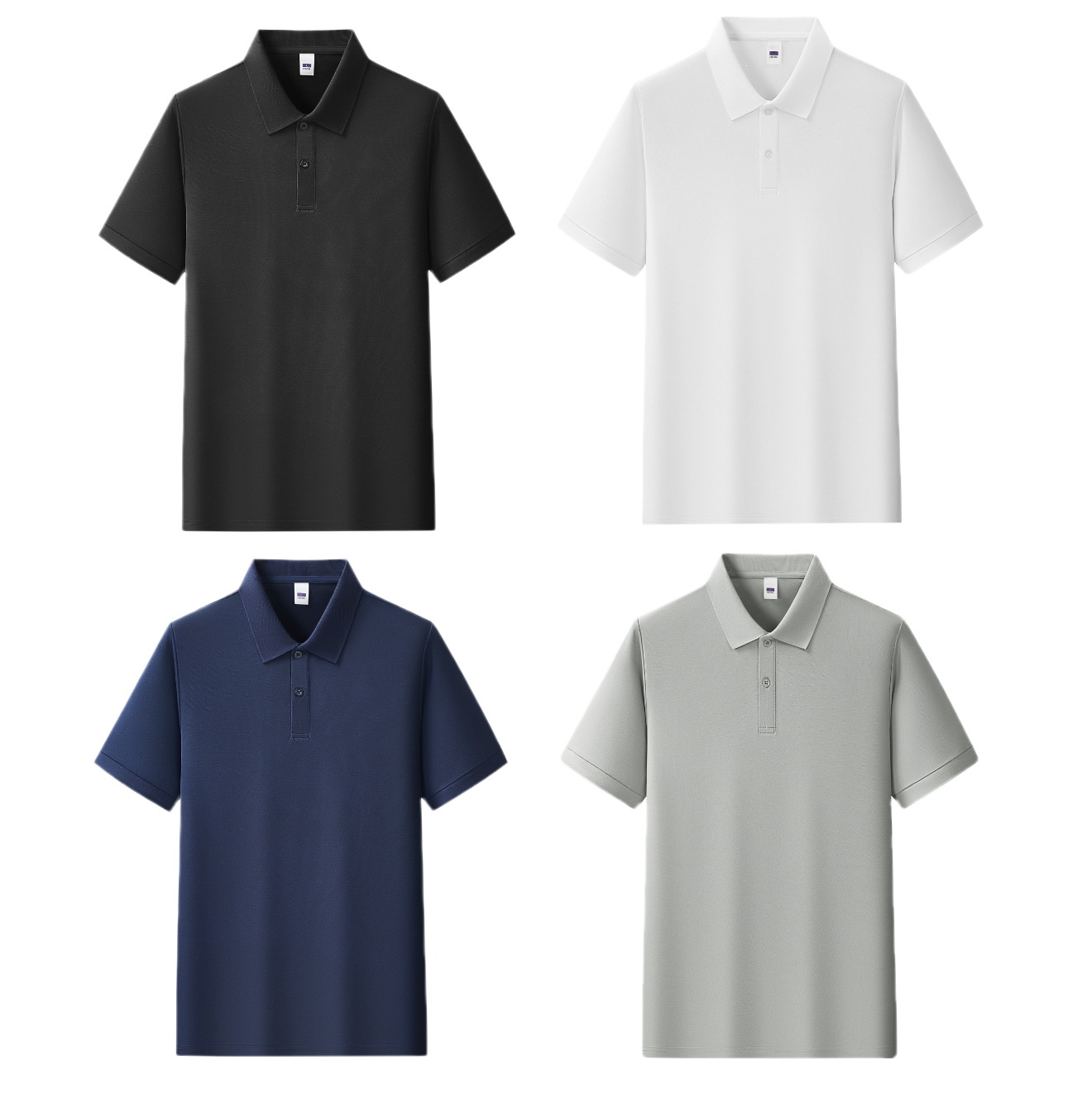 Solid Color Polo Shirt, Light and Sophisticated Business Short-Sleeved Collared Top for Men