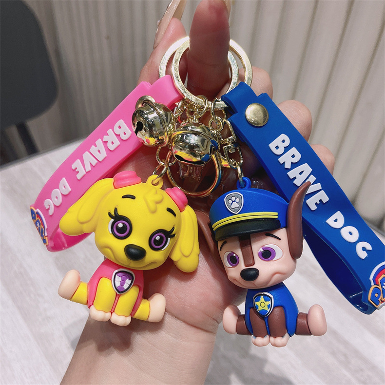 New animation cute puppy Wang Wang team key chain couple key chain bag car key chain gift wholesale