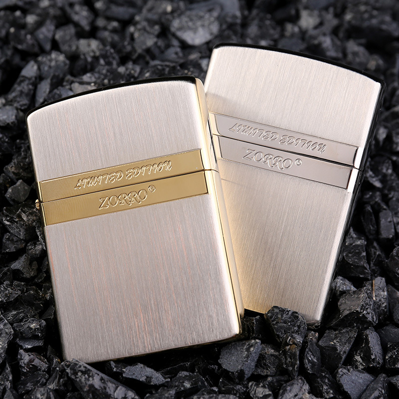 ZORRO ZORRO kerosene lighter windproof personality creative vintage copper lighter men's gift wholesale