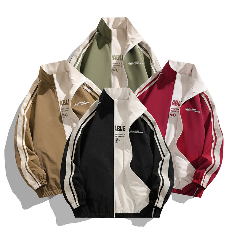 Cross-Border Spring and Autumn Jackets for Men and Women, New Style Reversible Stand-Collar Jackets, Outdoor Mountaineering Clothing, Loose-Fitting Jackets