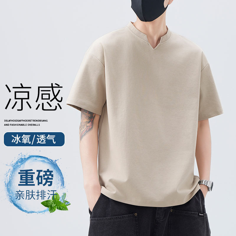 Summer New Arrivals: Henry Collar Polo Shirt for Men, American High Street Style, Loose and Comfortable, Versatile Casual Short-Sleeve Top for Men