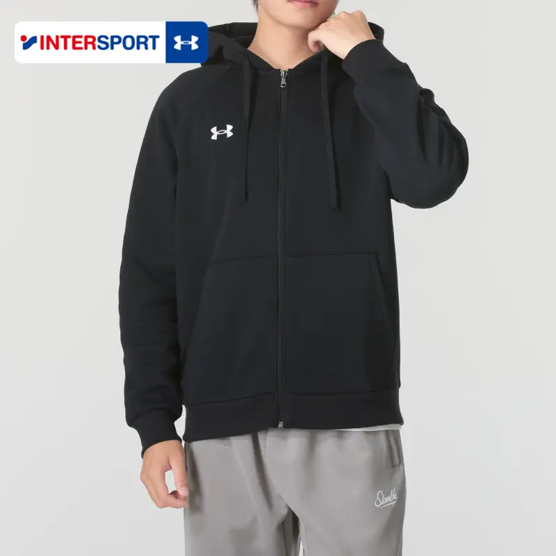 Under Armor Summer New arrival Outwear Men Quick-Drying Fitness Training Sportswear Black Stand Collar jacket 1376797