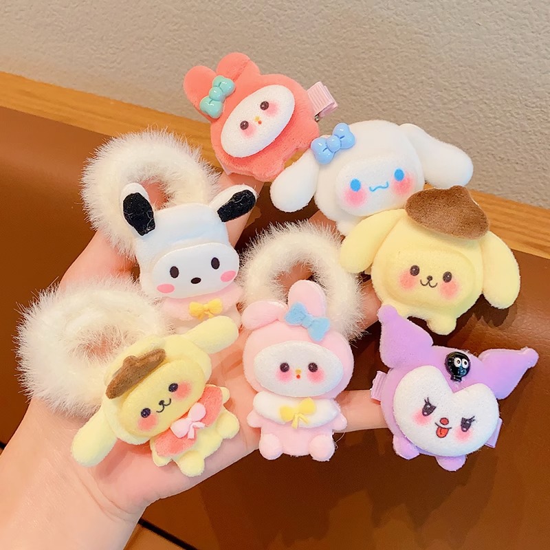 Cartoon cute girl's hair band Yugui dog rubber band autumn and winter hair accessories children's hair clip hairpin headdress hair rope