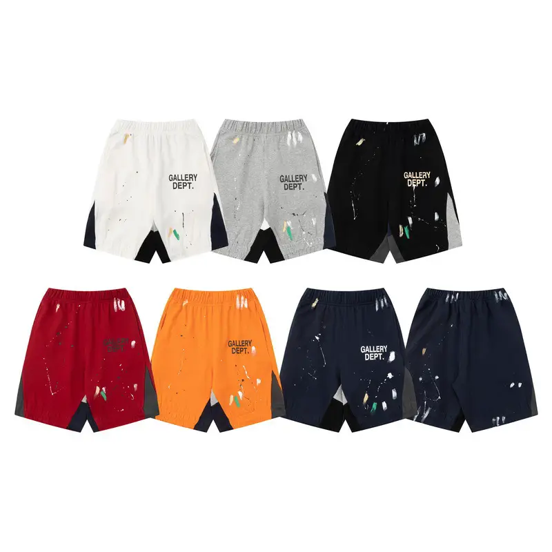 Cross-border GALLERY DEPT splash ink graffiti letter printed shorts men and women loose sports casual pants