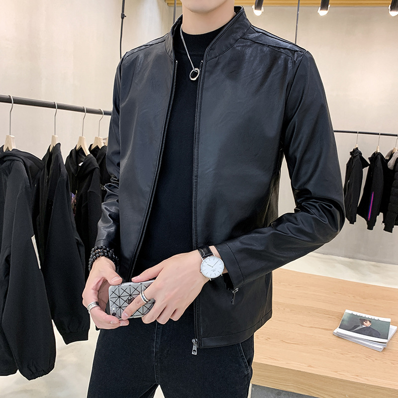 Vintage Motorcycle Leather Jacket Men's Spring and Autumn ins Trendy High-end Sense American Top Clothes Aviator Leather Jacket