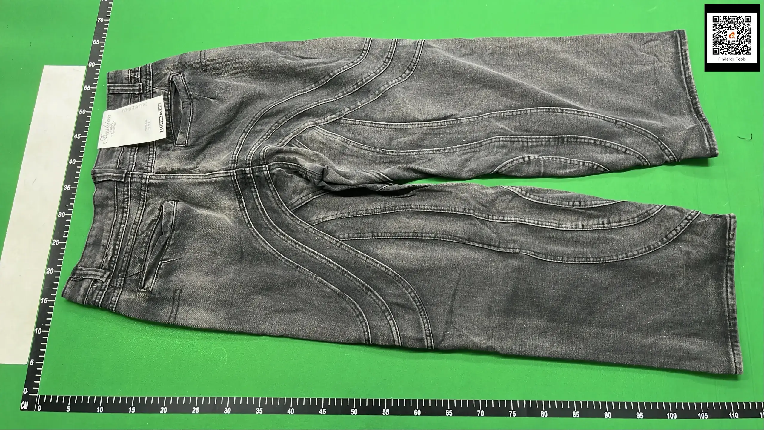 2024 new old wash water black gray micro horn heavy heavy heavy corrugated Denim loose pants