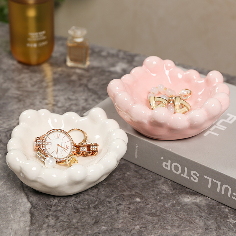Cross-border Ceramic Cloud Jewelry Storage Plate Desktop Decoration Jewelry Plate Display Plate Ceramic Crafts Home Storage
