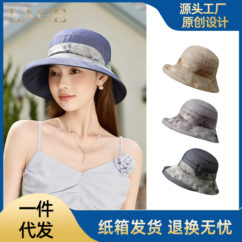 2025 New Mulberry Silk Sun Protection Hat Women's Summer Silk Breathable Shopping and Travel Sun Hat Sun Hat Wholesale