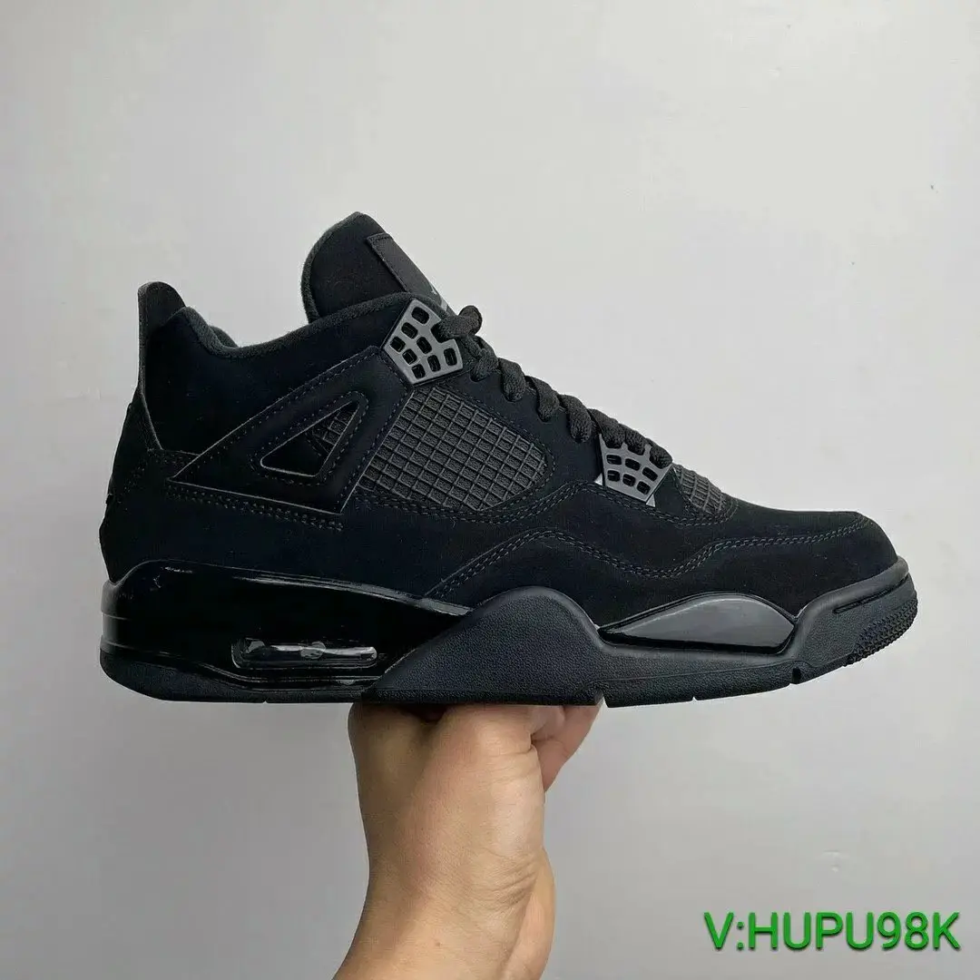 巅峰版 Air Jordan AJ4黑猫中帮复古篮球鞋男aj4CU1110-010